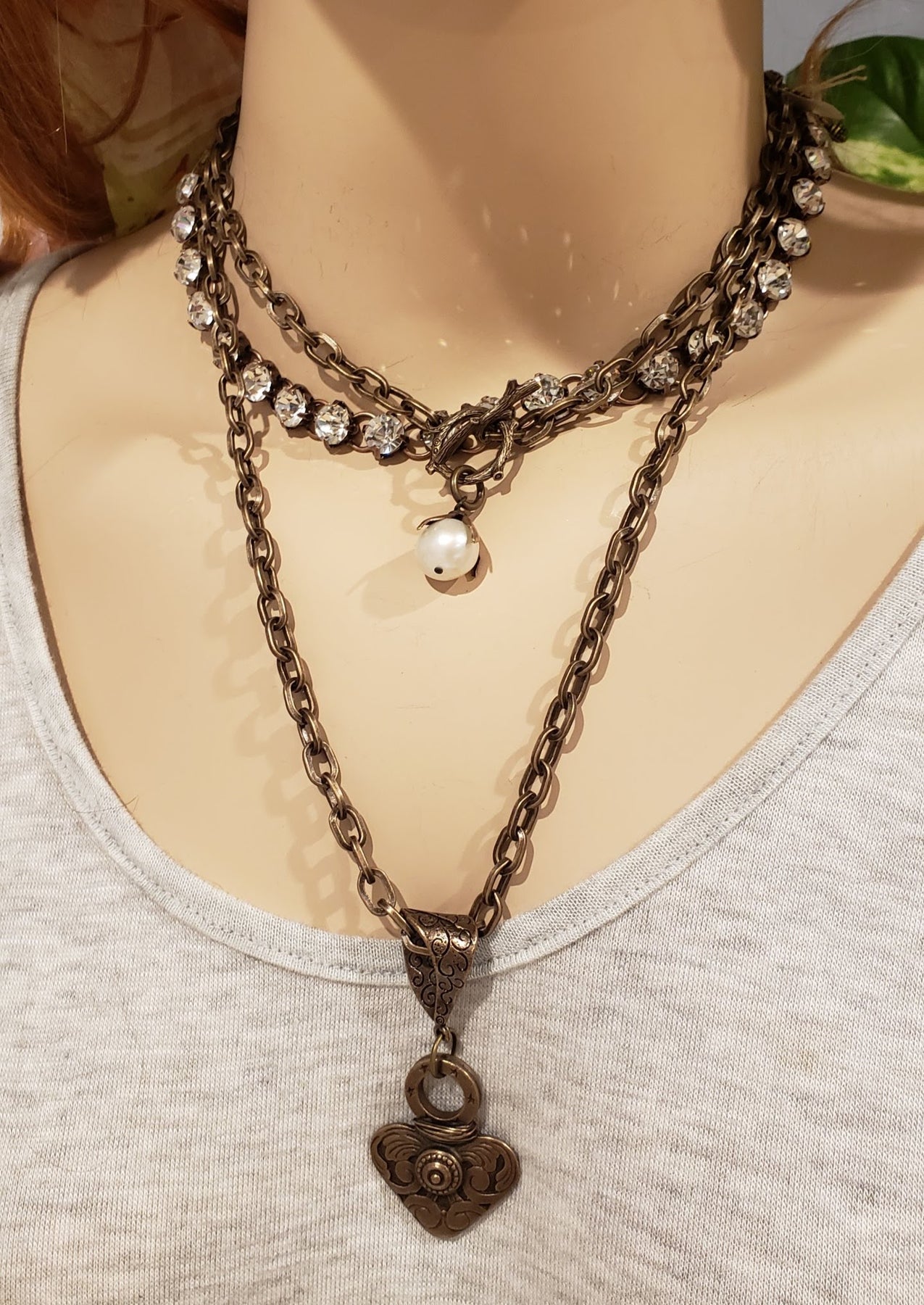 Chain with Big Rhinestones Necklace 16