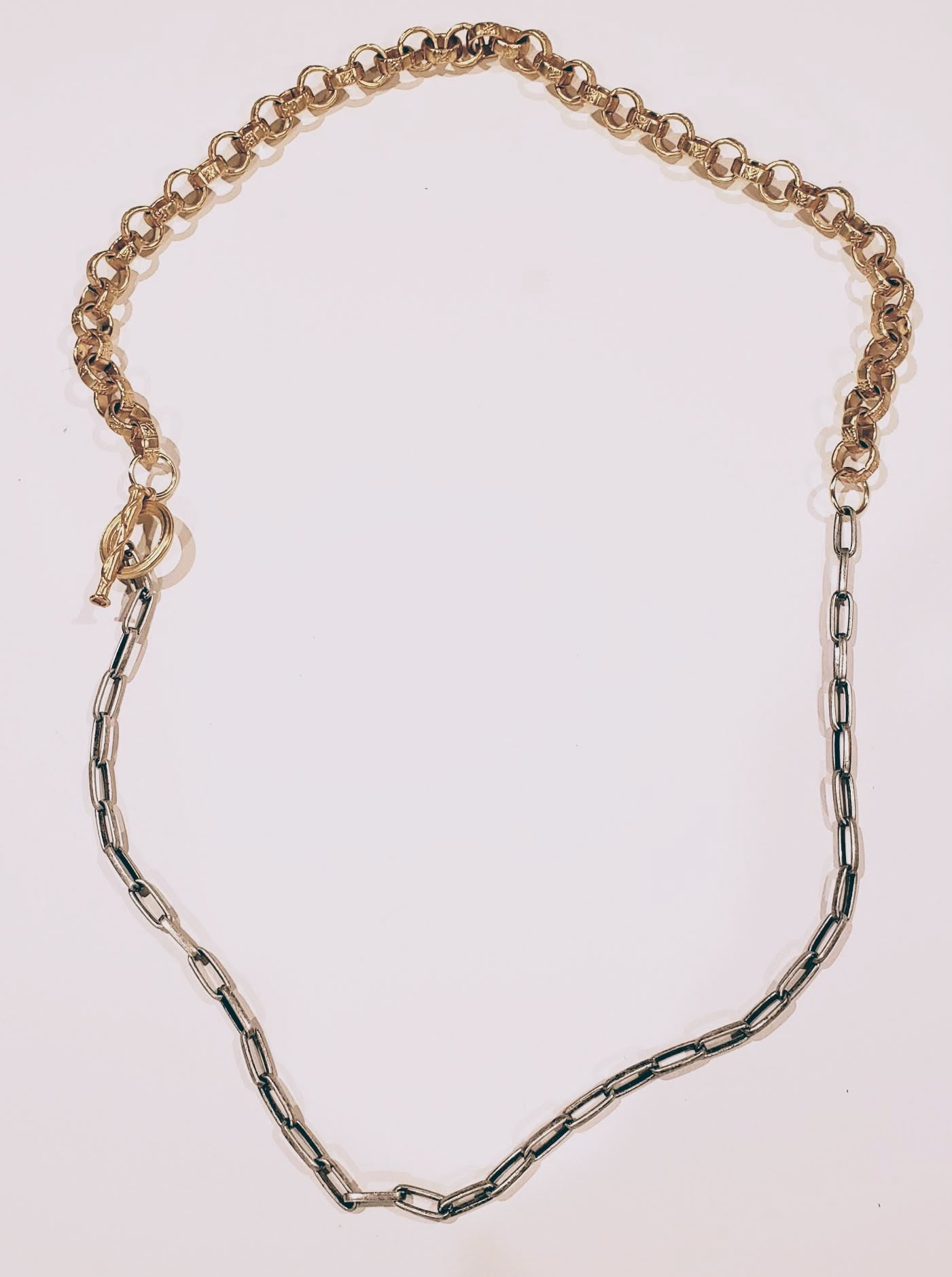 Chunky Matte Chain Necklace With Side Toggle, Beauty In Stone Jewelry at $139