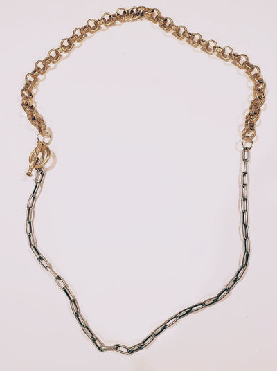Chunky Matte Chain Necklace With Side Toggle, Beauty In Stone Jewelry at $139