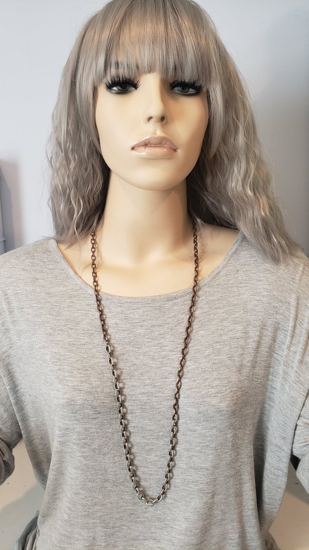 Matte Silver & Antique Bronze Basic Chain Necklace, Beauty In Stone Jewelry at $139