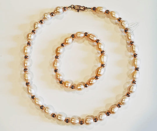 Blush Pearl & Rose Gold Necklace, Beauty In Stone Jewelry at $149