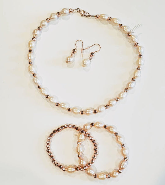 Blush Pearl & Rose Gold Necklace, Beauty In Stone Jewelry at $149