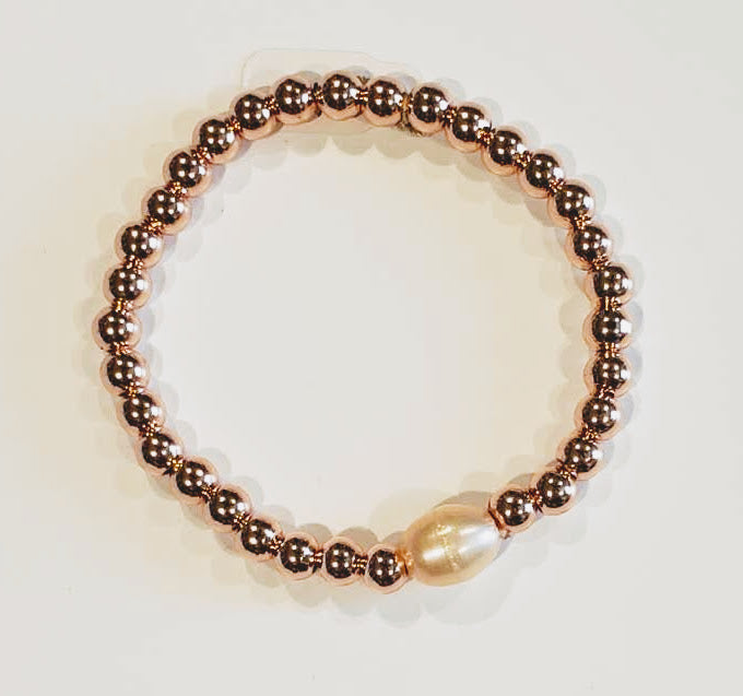 paparazzi all dressed uptown brown 12.0mm-15.0mm Freshwater Pearl Nile Baroque Bracelet 8" / White