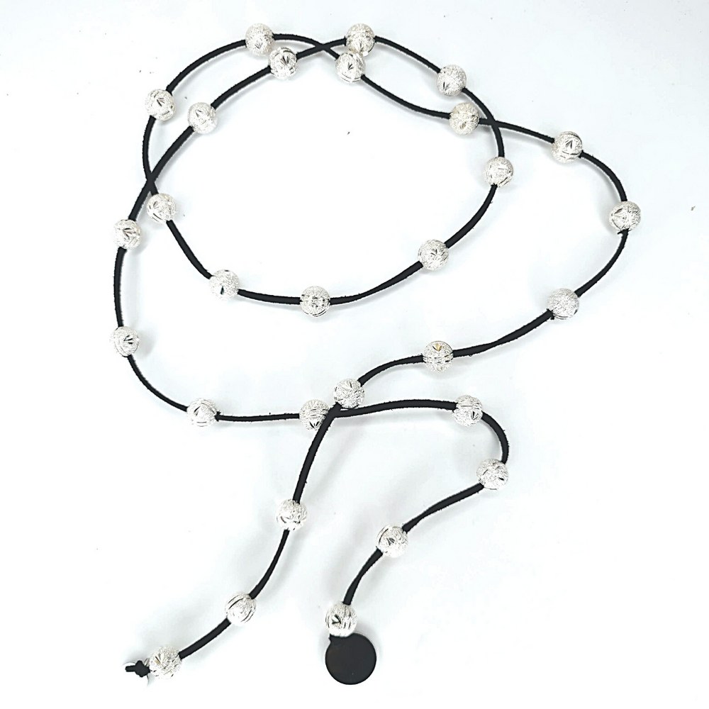 Silver Beaded Lariat BOLD Stardust, Beauty In Stone Jewelry at $80