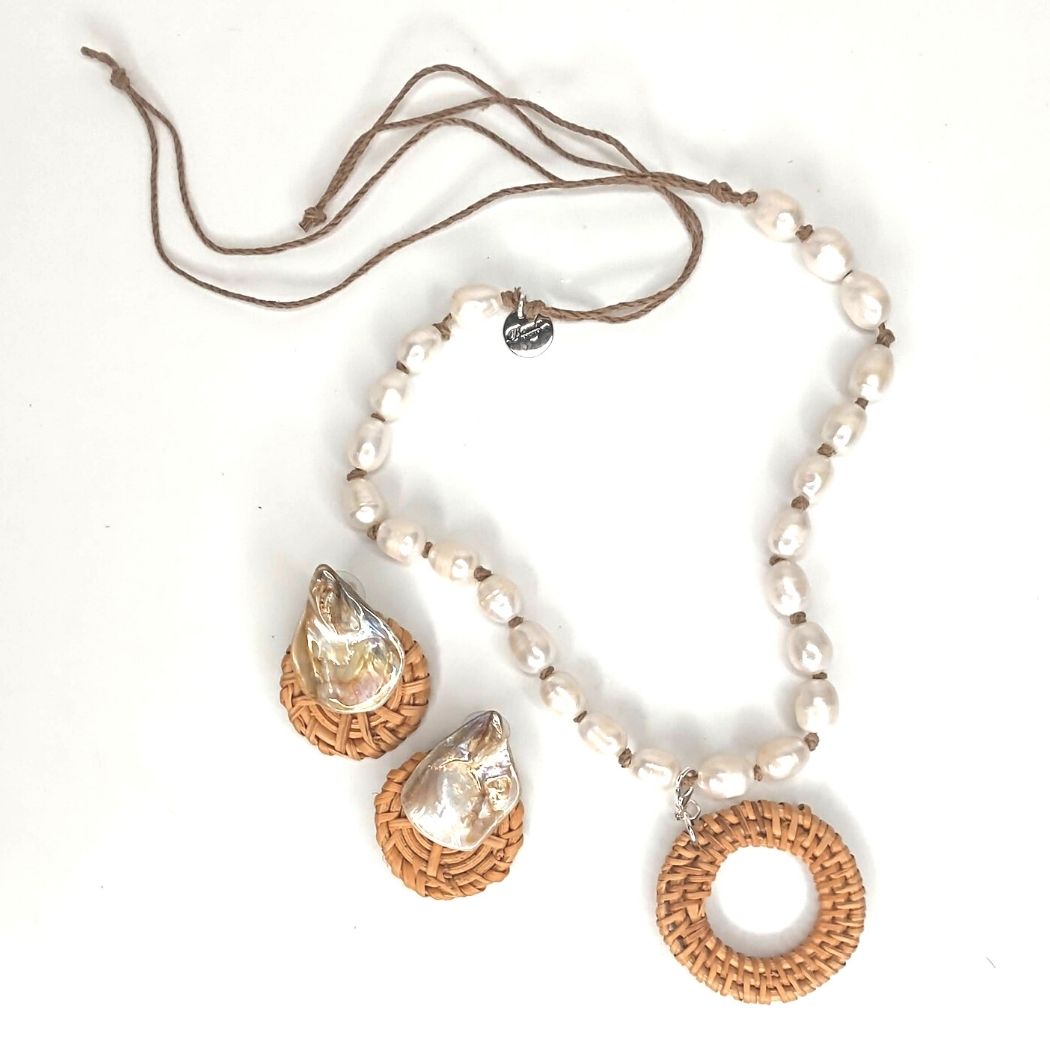 Knotted Casual Pearl Necklace, Beauty In Stone Jewelry at $105