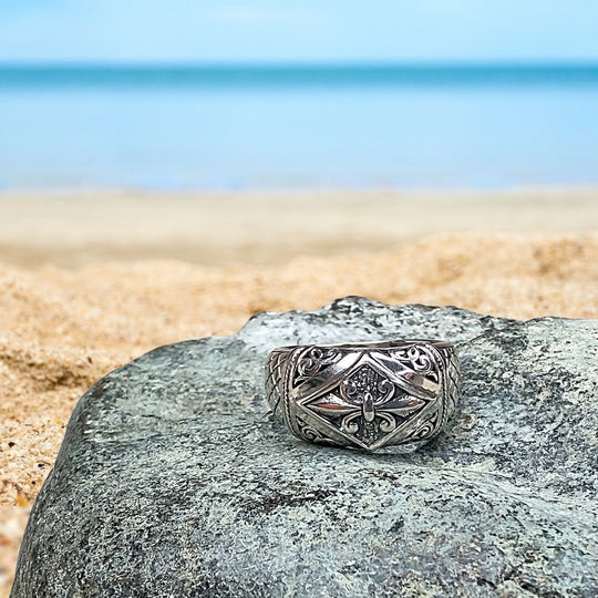 Sterling Silver Ring "Fleur De Lis", Beauty In Stone Jewelry at $99