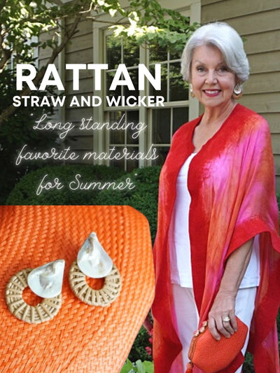Rattan Earrings Shell Color CHOICE, Beauty In Stone Jewelry at $40