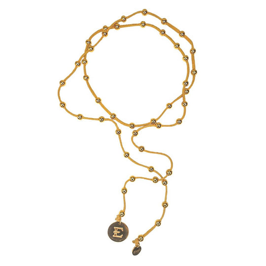 ETSU Gold Beaded Lariat Necklace