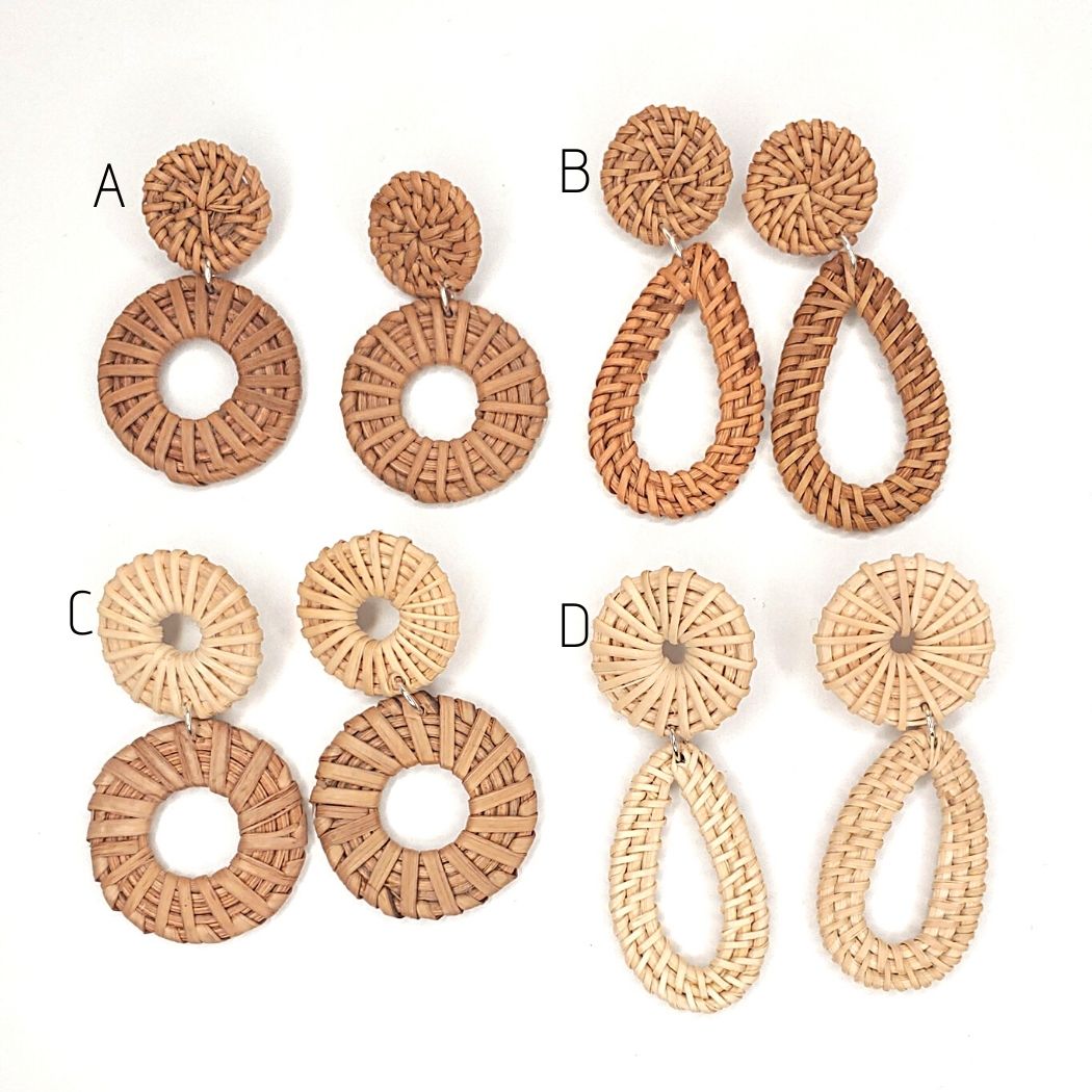 Diy hot sale rattan earrings