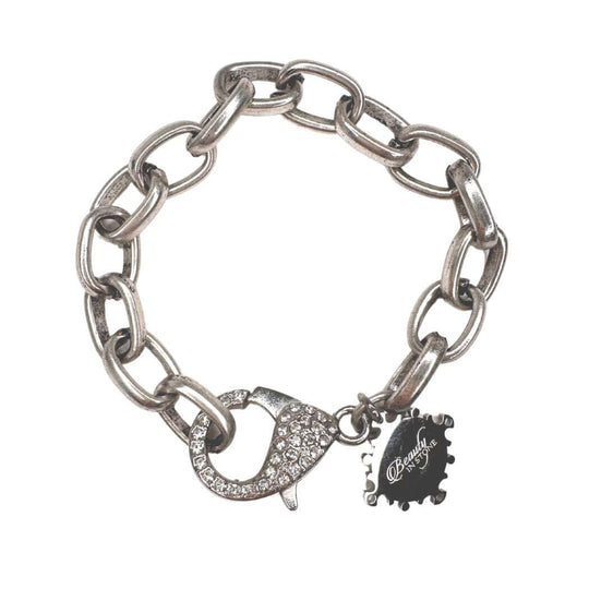 Chunky Cable Chain Bracelet With Pave Clasp