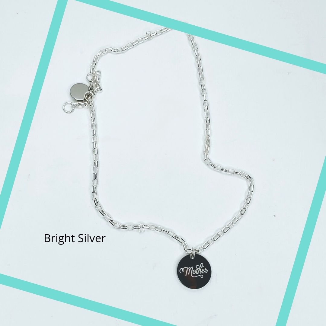 Engraved Charm Necklace on Oval Chain, Beauty In Stone Jewelry at $59