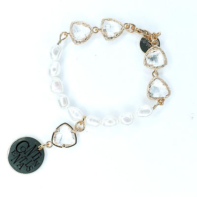 Freshwater Pearl Bracelet With Dangle Charm, Beauty In Stone Jewelry at $49