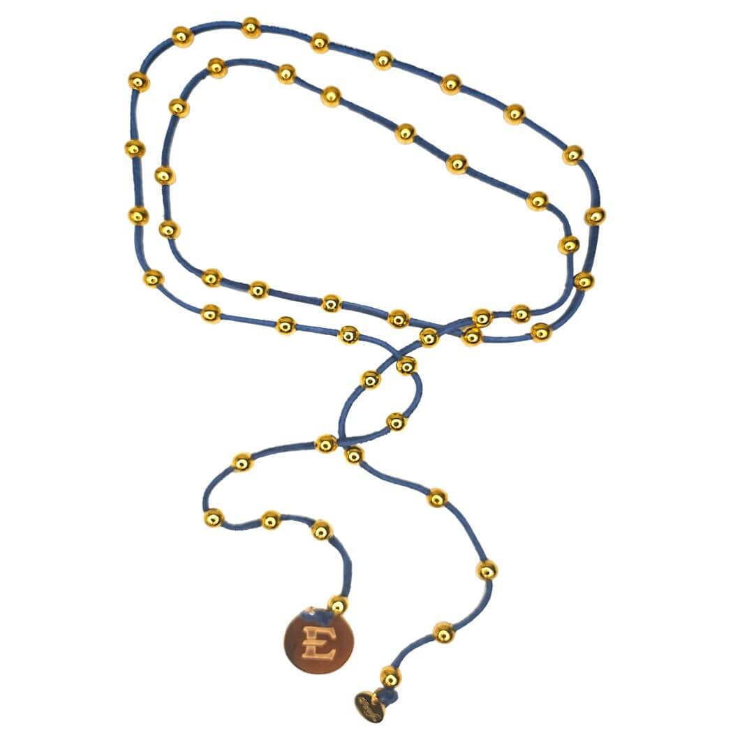 ETSU Gold Beaded Lariat Necklace