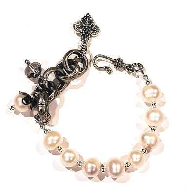 Freshwater Pearl & Chain Bracelet, Beauty In Stone Jewelry at $99