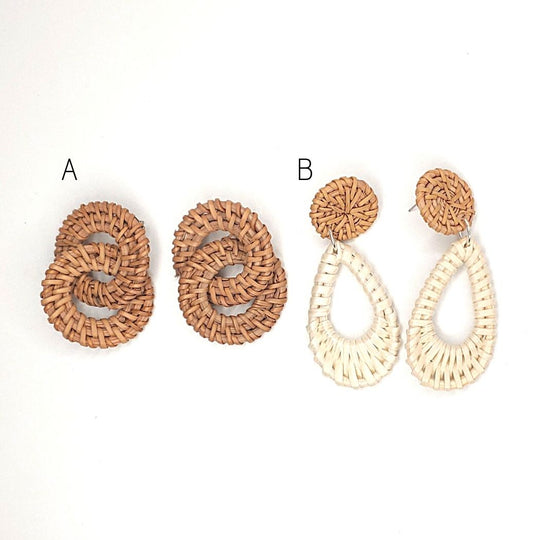 Rattan Earrings Style CHOICE, Beauty In Stone Jewelry at $35