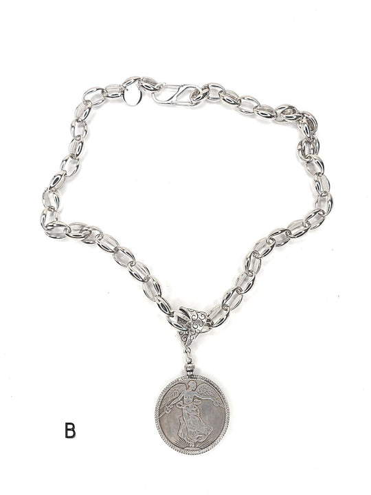 French Coin Pendant Necklace, Beauty In Stone Jewelry at $115