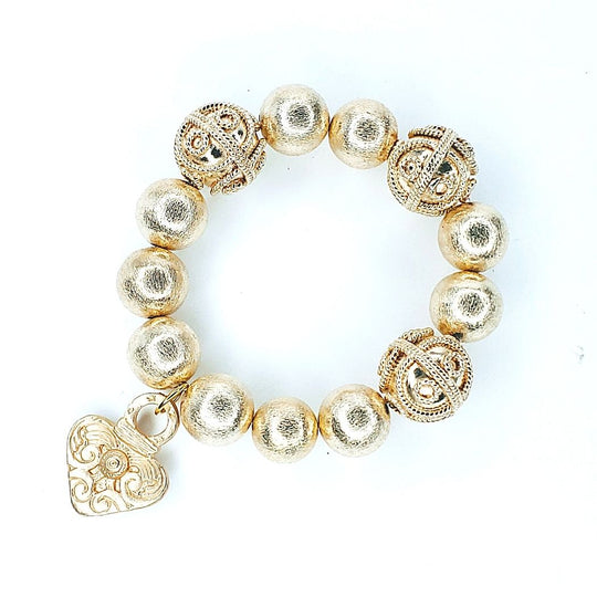 Designer Beads Gold Bracelet, Beauty In Stone Jewelry at $87