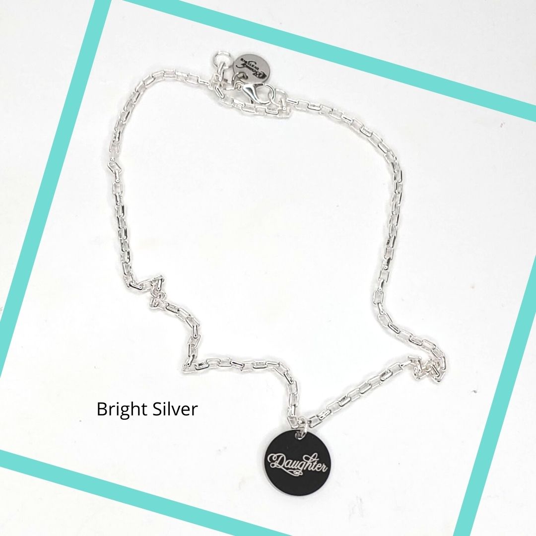 Engraved Charm Necklace on Oval Chain, Beauty In Stone Jewelry at $59