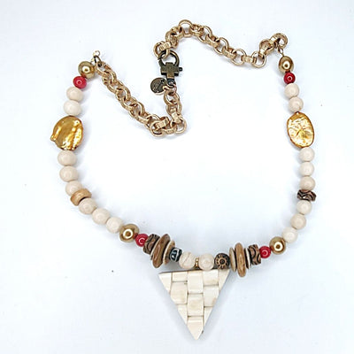 Gemstone & Bone Pendant Necklace, Beauty In Stone Jewelry at $139