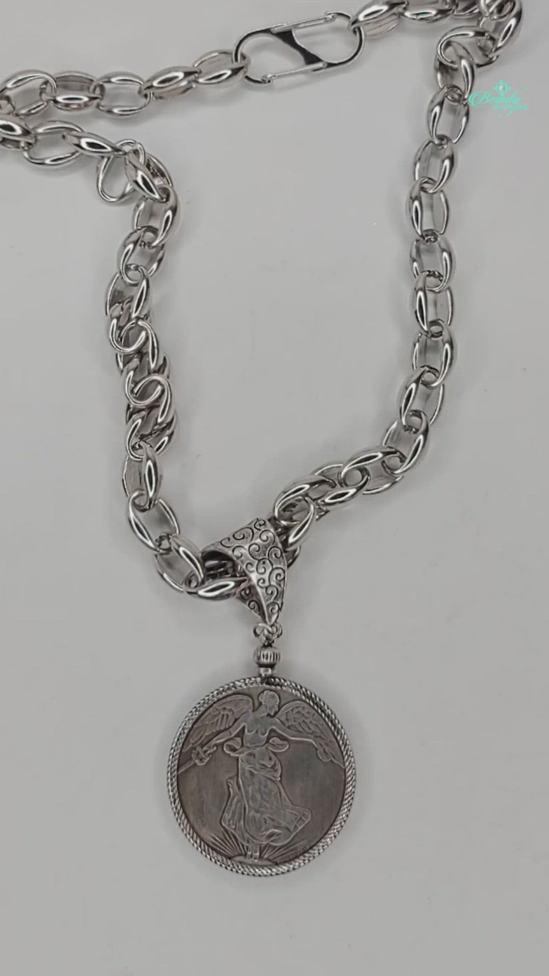 French Coin Pendant Necklace