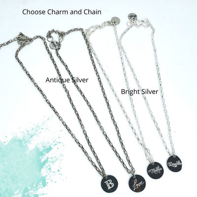 Engraved Charm Necklace on Oval Chain, Beauty In Stone Jewelry at $59
