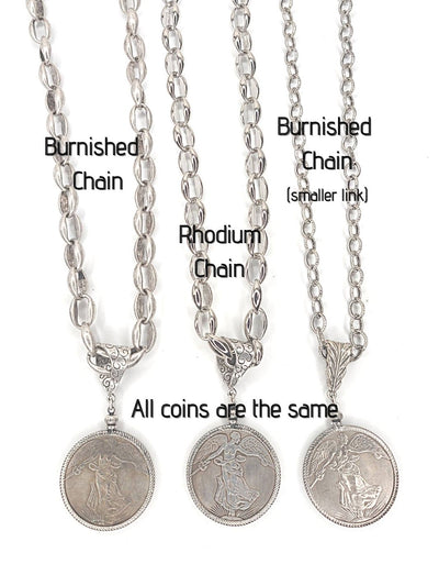 French Coin Pendant Necklace, Beauty In Stone Jewelry at $115
