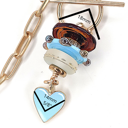 Lampwork Beads + Blue Heart On Gold Chain, Beauty In Stone Jewelry at $120