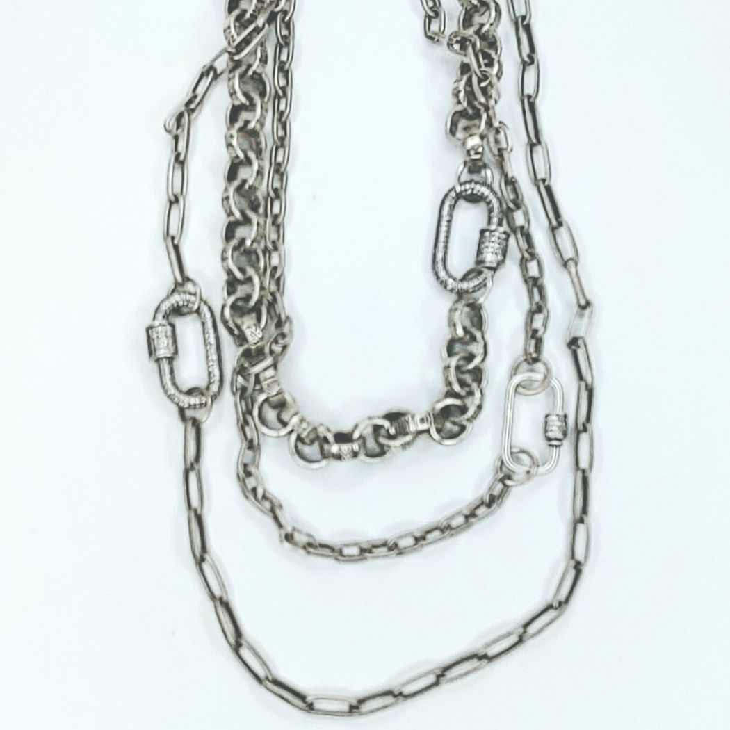 Sterling Silver Bold Chain Necklace Layers or Single, Beauty In Stone Jewelry at $280