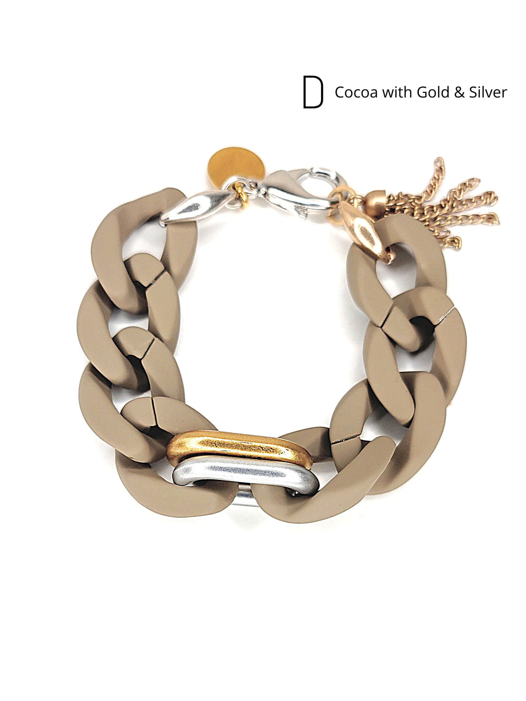 Silicone & Acrylic Link Bracelet Sorbet or Cocoa, Beauty In Stone Jewelry at $55