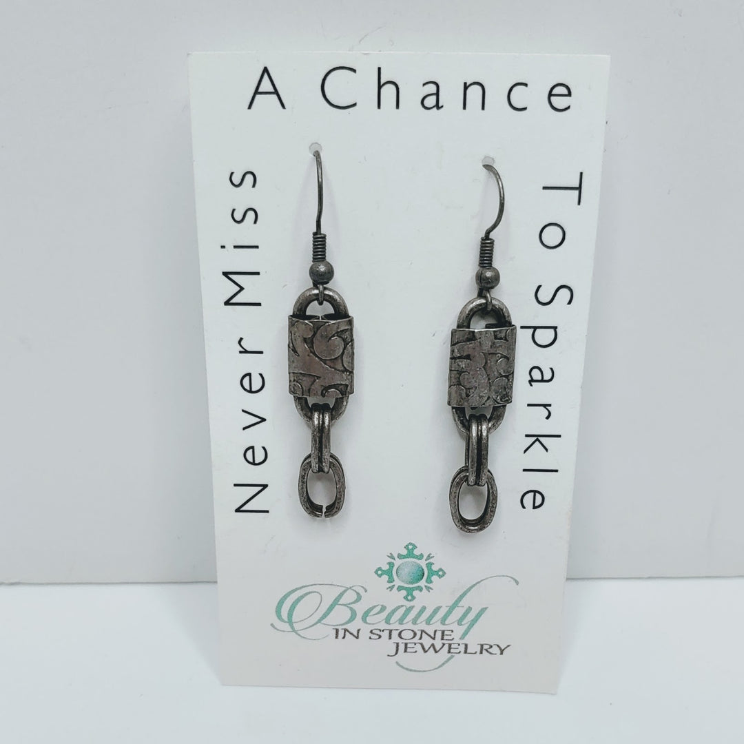 Chain Link Earrings, Beauty In Stone Jewelry at $35