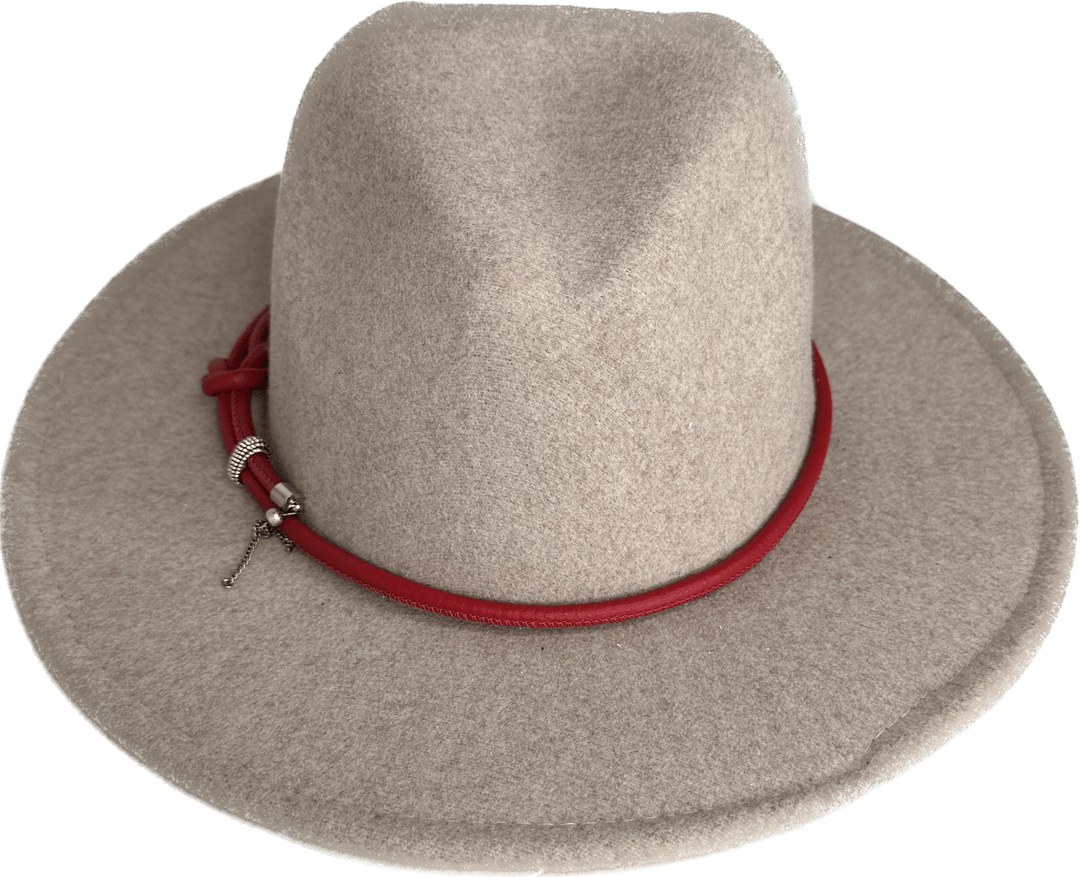 Red Leather Hat Band Decoration