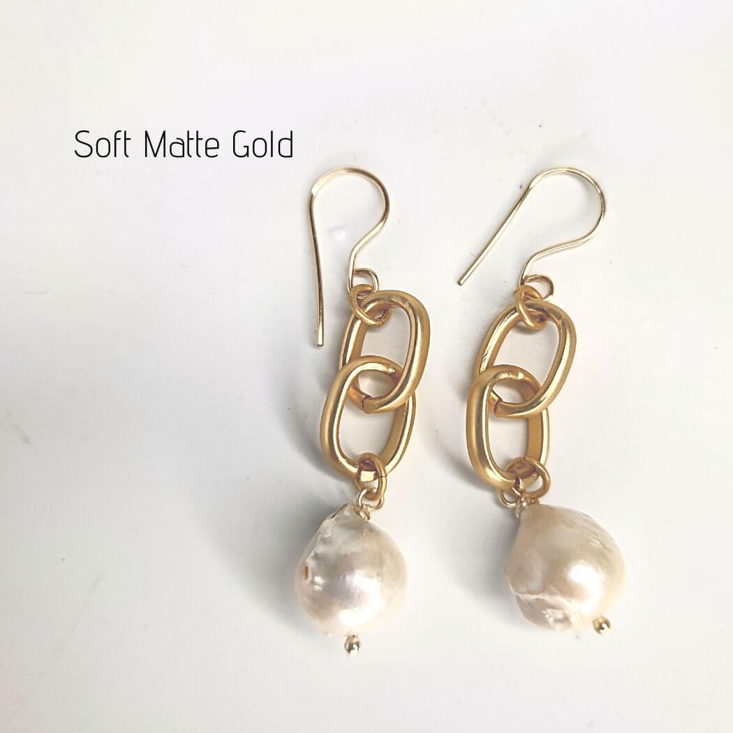 Baroque Pearl On Chain Earrings