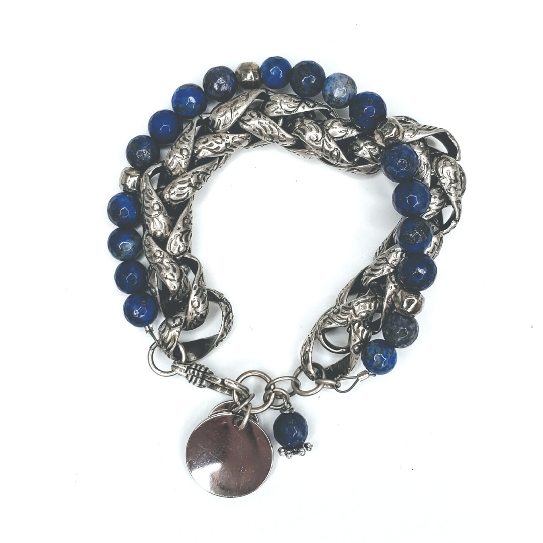 Fancy Rope & Sodalite Stone Bracelet, Beauty In Stone Jewelry at $129