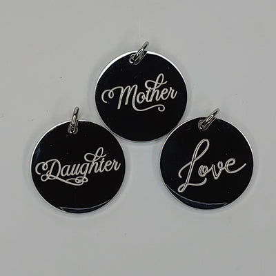 Engraved Charms MOTHER, DAUGHTER or LOVE, Beauty In Stone Jewelry at $7