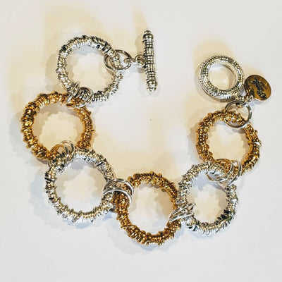 Chunky Big Link Bracelet Gold & Silver, Beauty In Stone Jewelry at $89