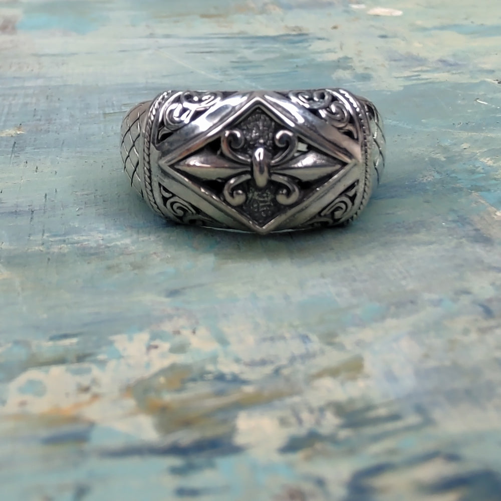 Sterling Silver Ring "Fleur De Lis", Beauty In Stone Jewelry at $99