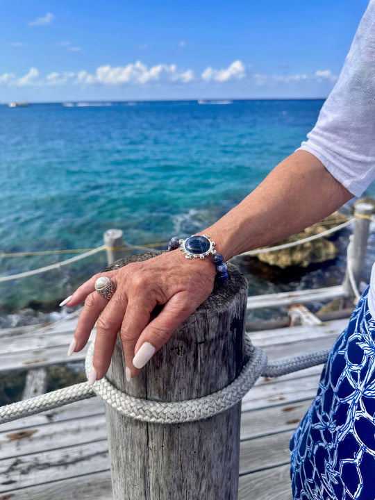 Blue Sodalite or White Howlite Stretch Bracelet