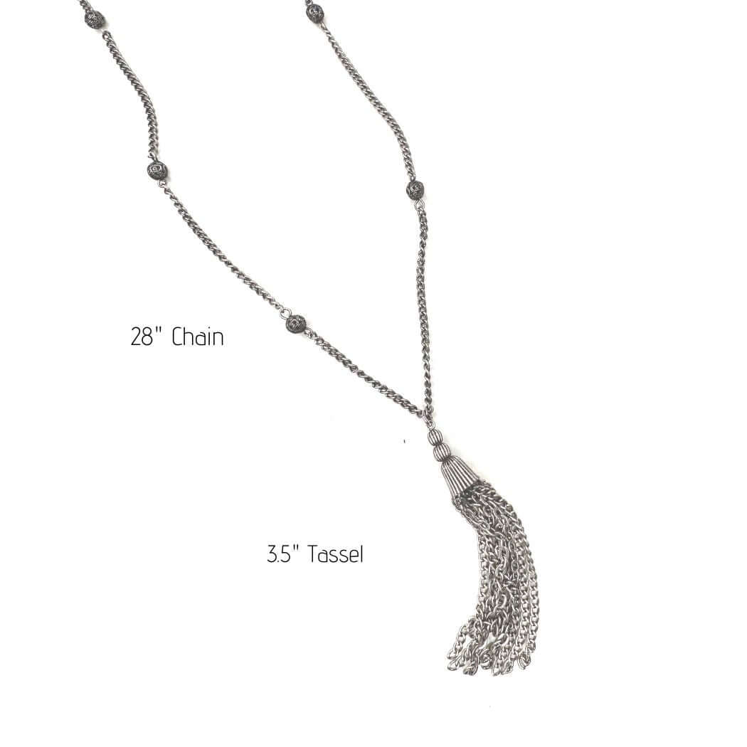 Silver Chain Tassel Necklace