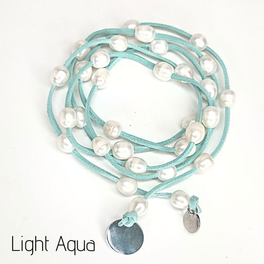 Freshwater Pearl Lariat Necklace in 12 Colors