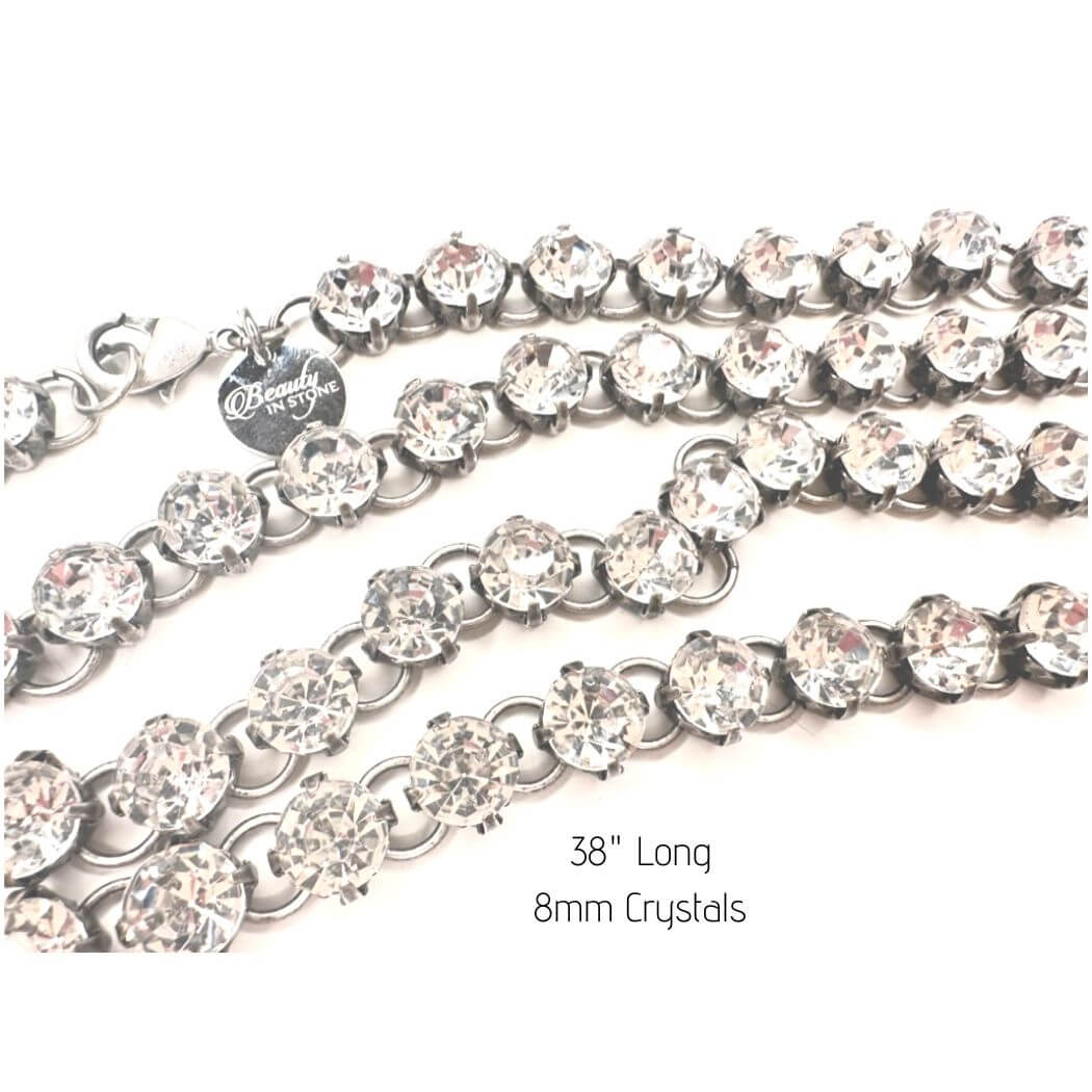 Chunky Crystal Rhinestone Luxe Long Necklace