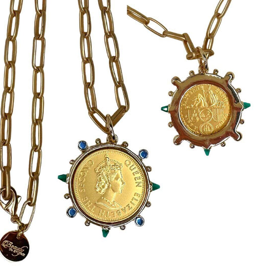 Queen Elizabeth II Coin Pendant Necklace