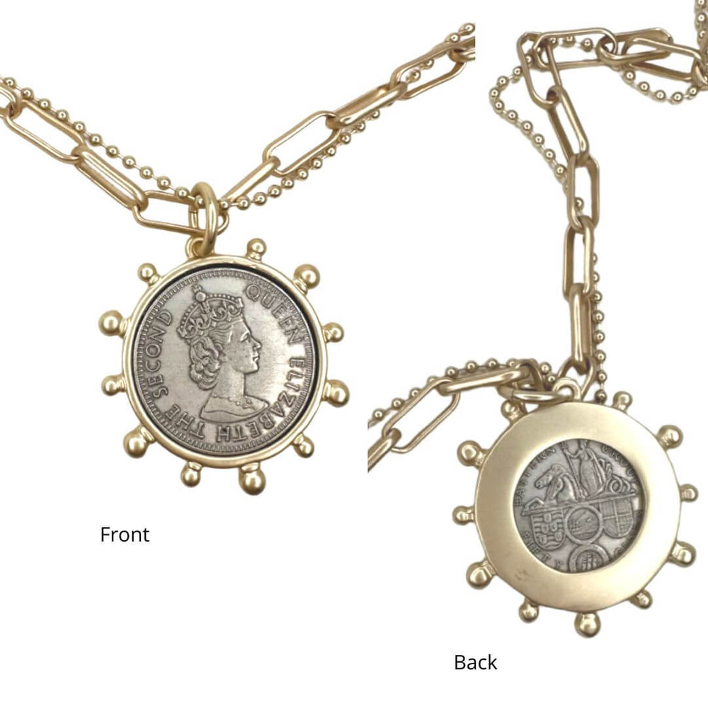 Queen Elizabeth II Coin Pendant Necklace