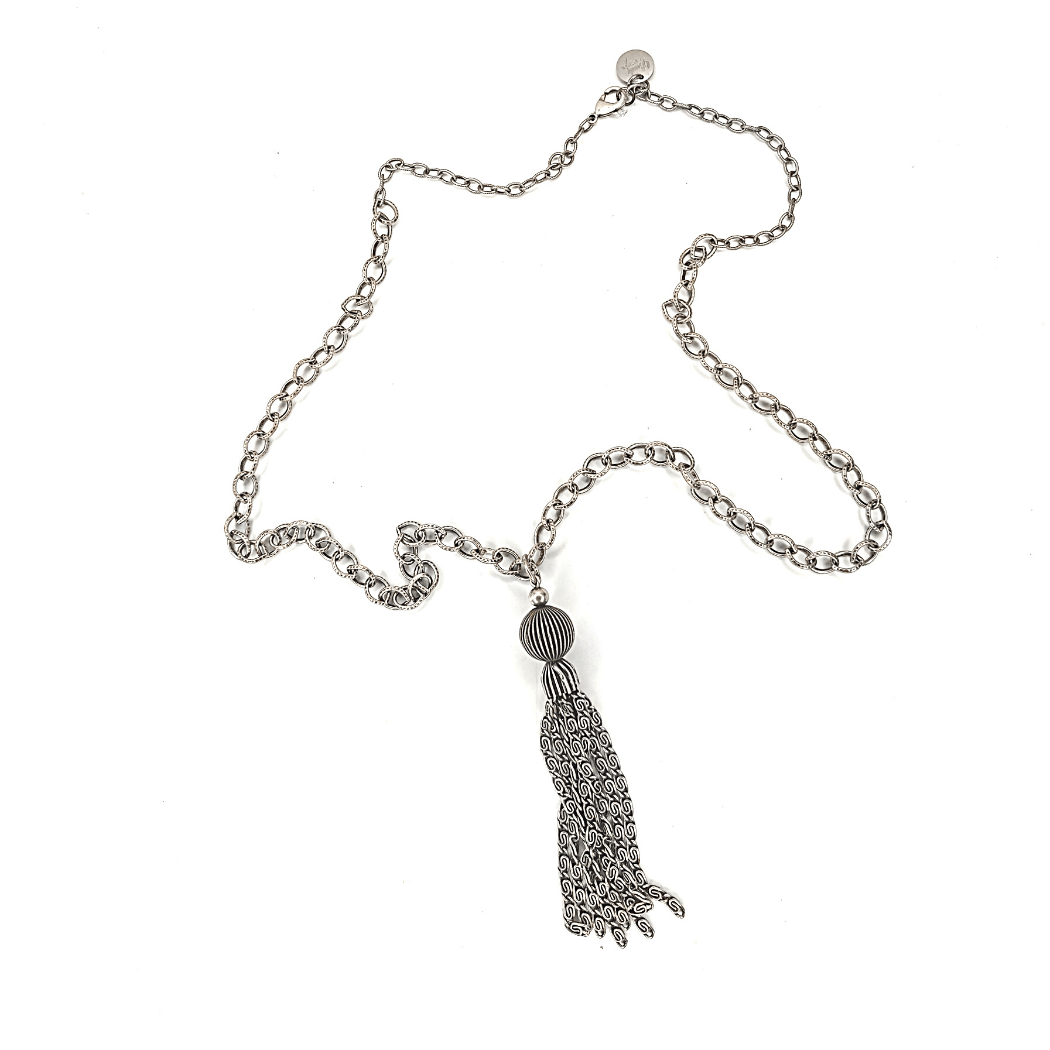 Silver Chain Tassel Necklace