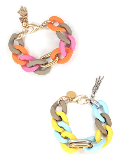 Silicone Chain Link Bracelet Stlye Choice, Beauty In Stone Jewelry at $55