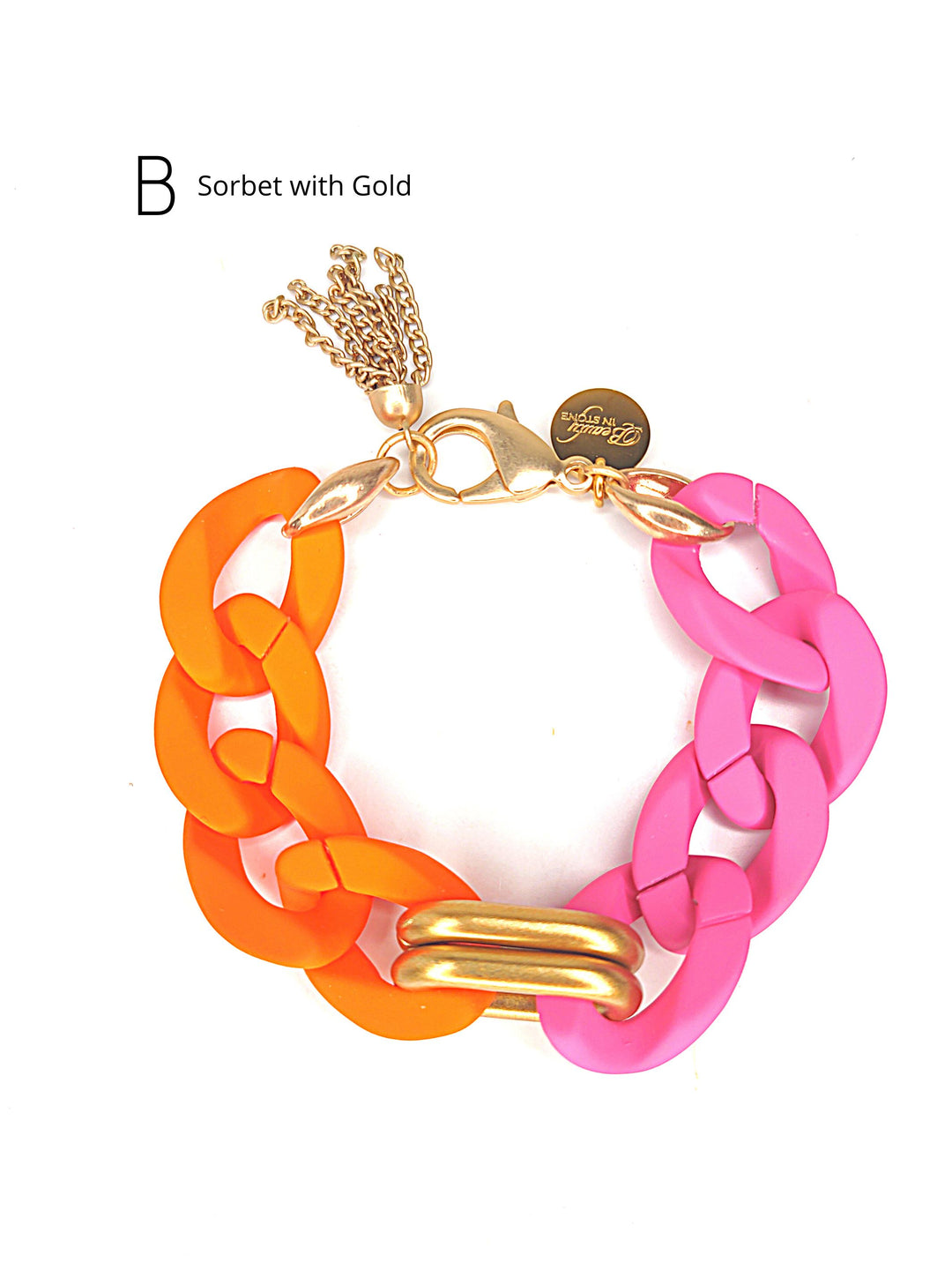 Silicone & Acrylic Link Bracelet Sorbet or Cocoa, Beauty In Stone Jewelry at $55