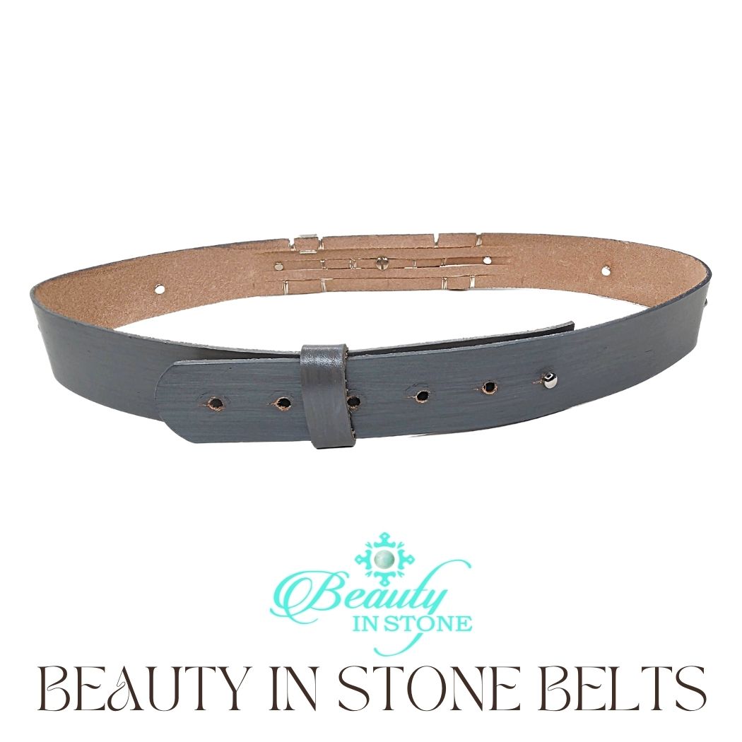 Handmade Leather Belt With Rhinestones & Coin, Beauty In Stone Jewelry at $189