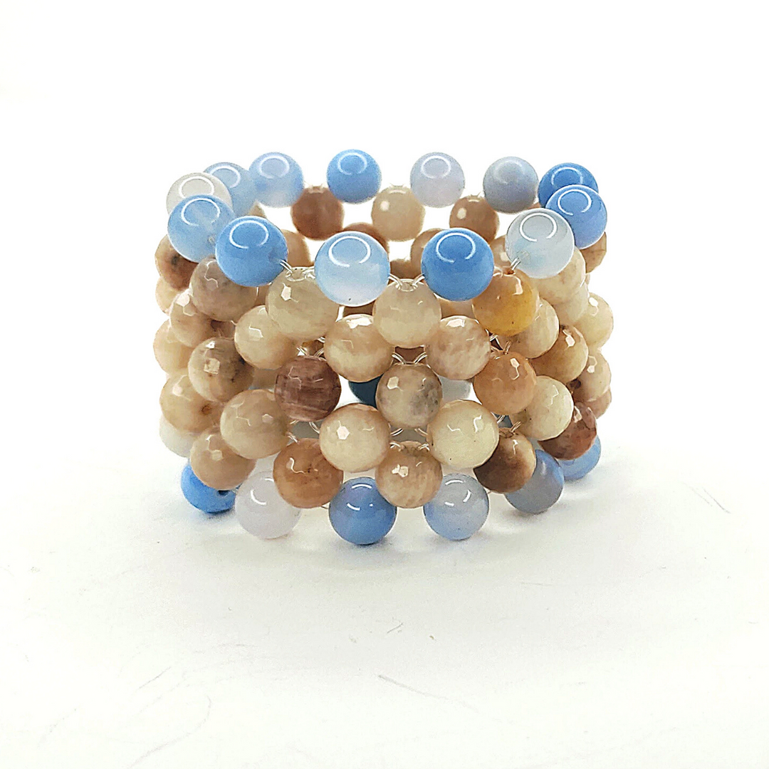 Band Of Glam Stone Cuff Bracelet Choose Color, Beauty In Stone Jewelry at $149