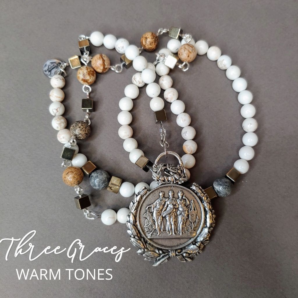 Three Graces Coin Necklace, Beauty In Stone Jewelry at $189