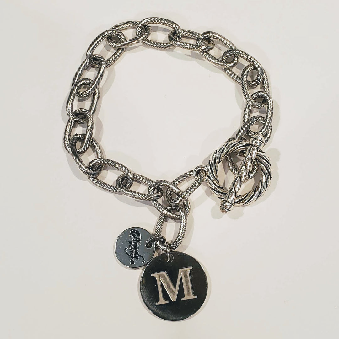 Chain Link Bracelet With Coin or Monogram, Beauty In Stone Jewelry at $59