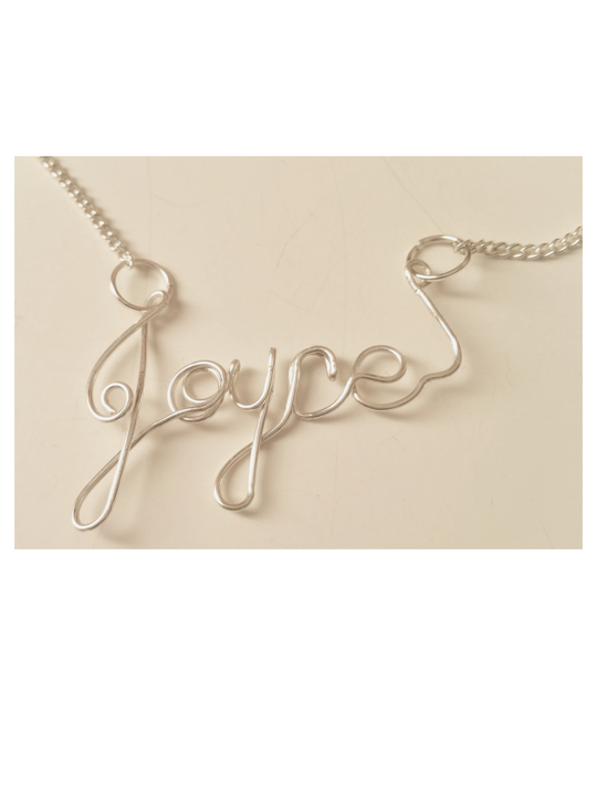 Custom Wire Name Necklace, Initial or Year, Beauty In Stone Jewlery at $54